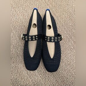 Rothy’s Black Women's The Max Buckle MaryJane Shoes with Gold Accents